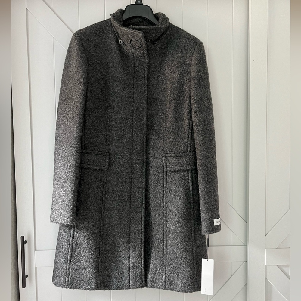 *NEW* Calvin Klein Gray Wool Blend Coat - Size Medium
